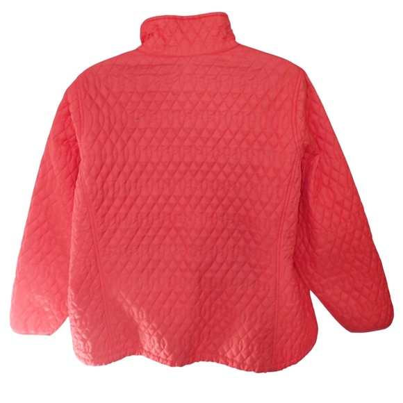 Lands' End Quilted Permaloft Jacket Women 3X full Zip Lightweight WARM Orange - Picture 4 of 6